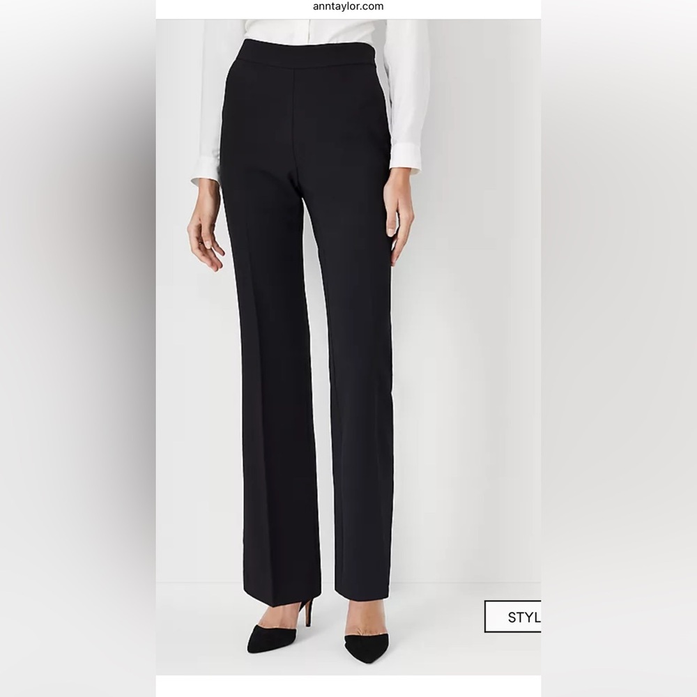 Ann Taylor Black Side Zip Crepe Trousers